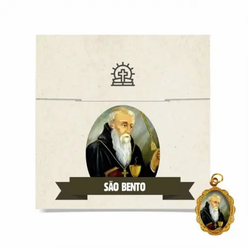Cartão personalizado + medalhinha de São Bento