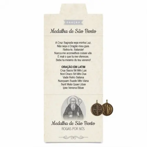 Cartão Personalizado + Medalhinha de São Bento