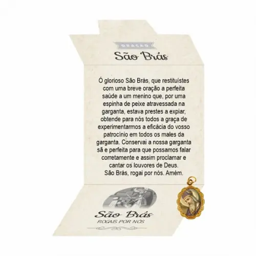 Cartão Personalizado + Medalhinha de São Brás
