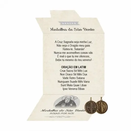Cartão Personalizado + Medalhinha de São Bento