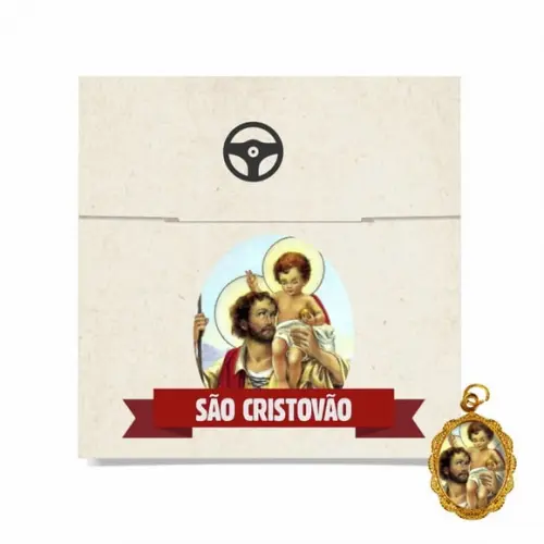 Cartão Personalizado + Medalhinha de São Cristovão