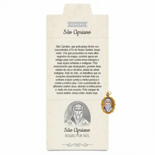 Cartão Personalizado + Medalhinha de São Cipriano