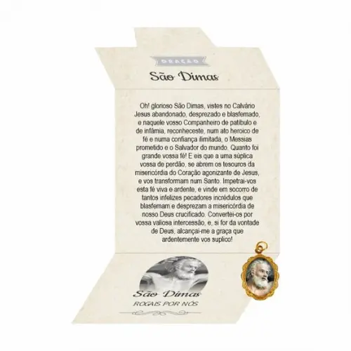 Cartão Personalizado + Medalhinha de São Dimas