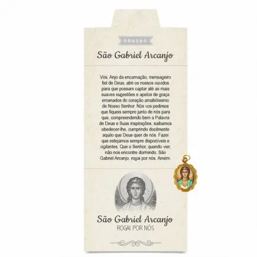 Cartão Personalizado + Medalhinha de São Gabriel Arcanjo