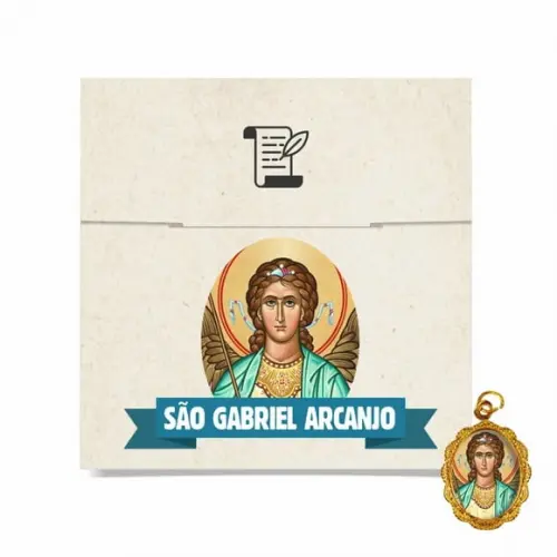 Cartão Personalizado + Medalhinha de São Gabriel Arcanjo