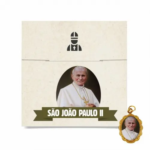 Cartão Personalizado + Medalhinha de São João Paulo Segundo