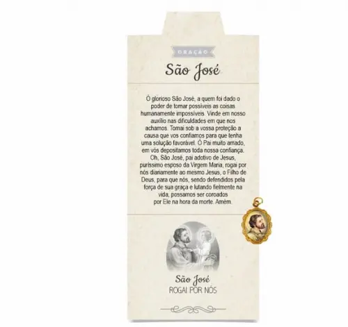 Cartão Personalizado + Medalhinha de São José