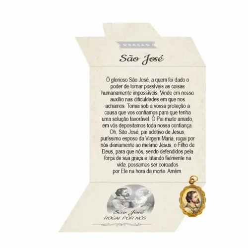 Cartão Personalizado + Medalhinha de São José