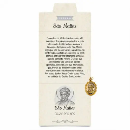 Cartão Personalizado + Medalhinha de São Matias