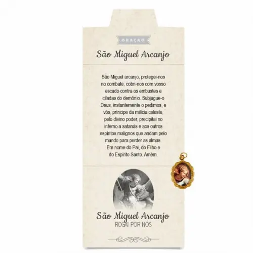 Cartão Personalizado + Medalhinha de São Miguel Arcanjo