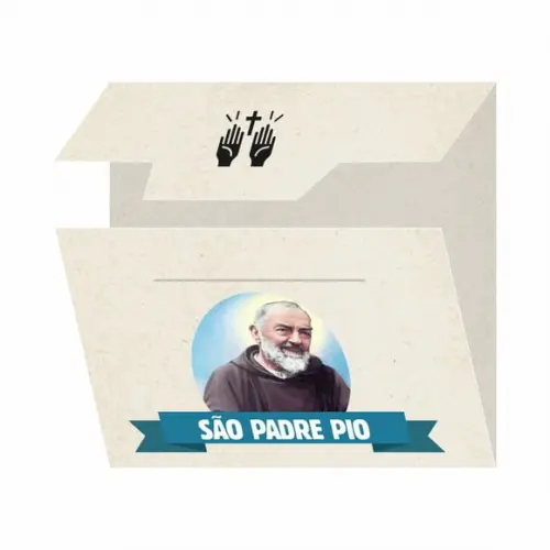 Cartão Personalizado + Medalhinha de São Padre Pio