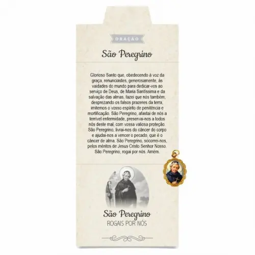 Cartão Personalizado + Medalhinha de São Peregrino