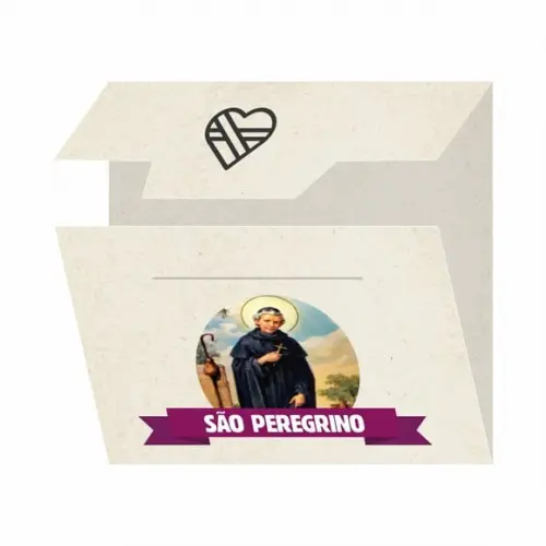Cartão Personalizado + Medalhinha de São Peregrino