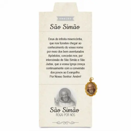 Cartão Personalizado + Medalhinha de São Simão