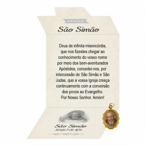Cartão Personalizado + Medalhinha de São Simão
