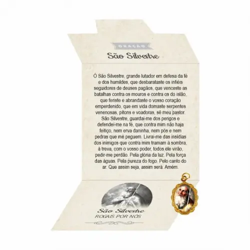 Cartão Personalizado + Medalhinha de São Silvestre