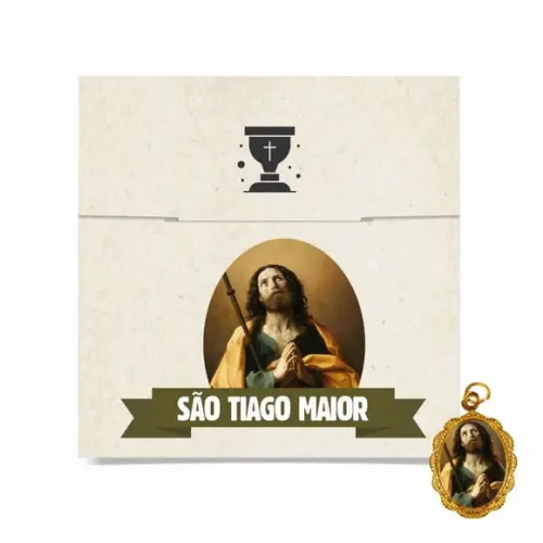 Cartão Personalizado + Medalhinha de São Tiago Maior