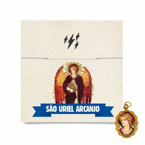 Cartão Personalizado + Medalhinha de São Uriel Arcanjo