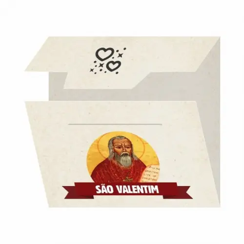 Cartão Personalizado + Medalhinha de São Valentim
