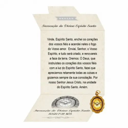 Cartão Personalizado + Medalhinha Divino Espírito Santo