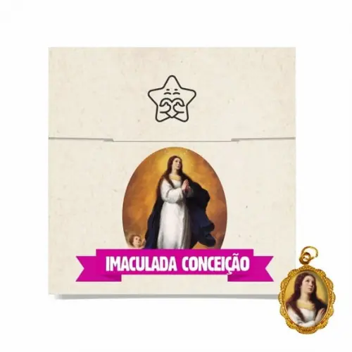 Cartão Personalizado + Medalhinha Imaculada Conceição
