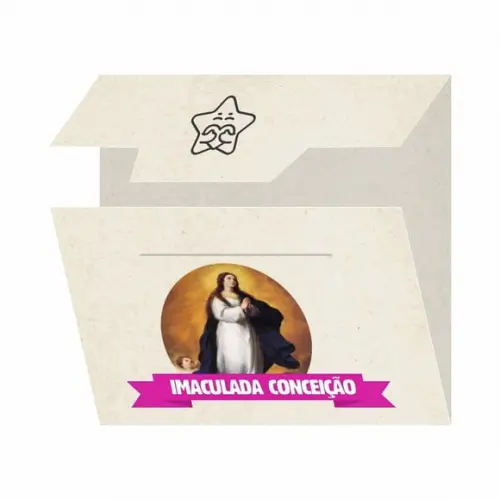Cartão Personalizado + Medalhinha Imaculada Conceição
