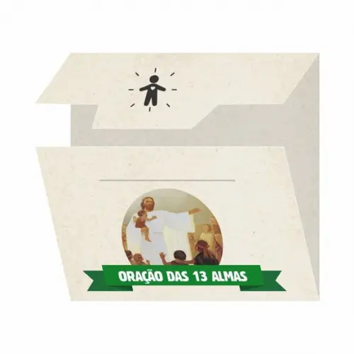 Cartão Personalizado + Medalhinha Oração das 13 Almas