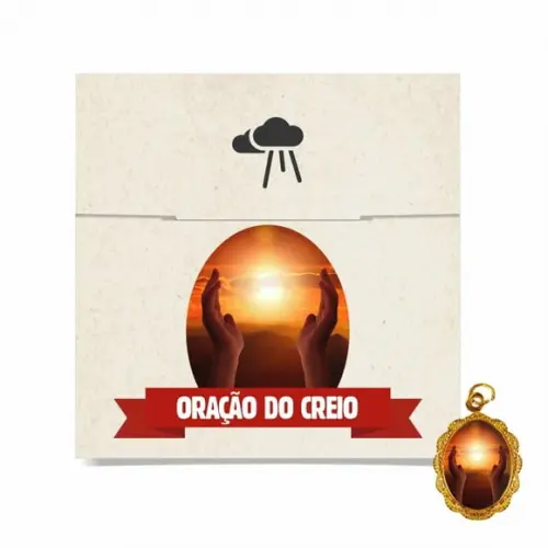 Cartão Personalizado + Medalhinha Oração do Creio
