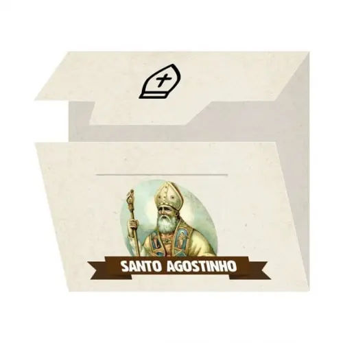 Cartão Personalizado + Medalhinha Santo Agostinho
