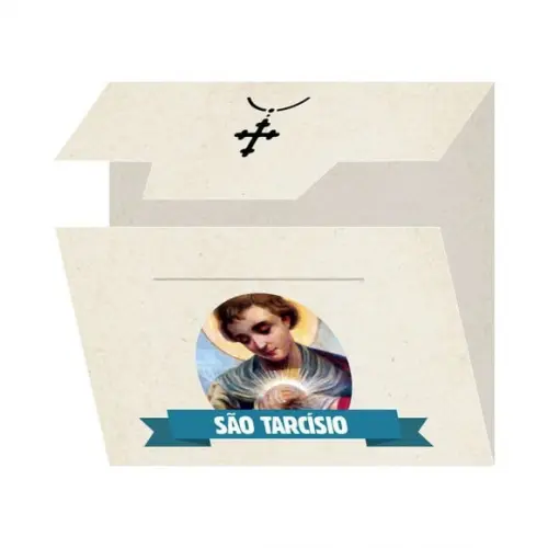 Cartão Personalizado + Medalhinha São Tarcísio
