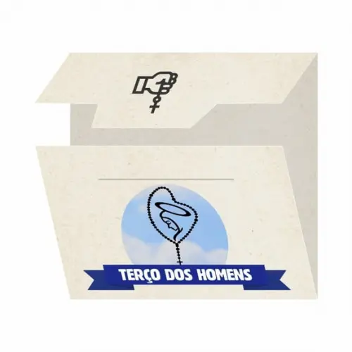 Cartão Personalizado + Medalhinha Terço dos Homens