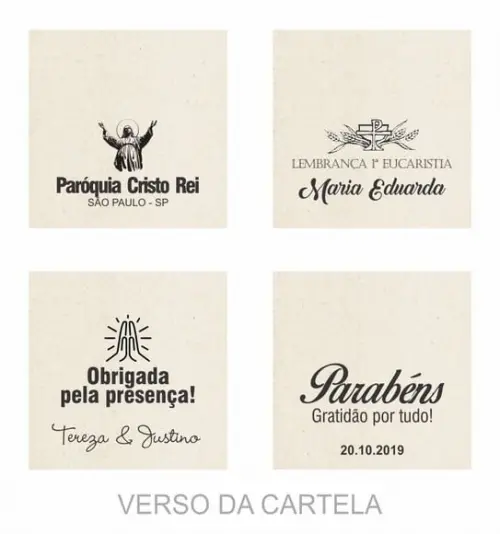 Cartão Personalizado + Medalhinha Terço dos Homens