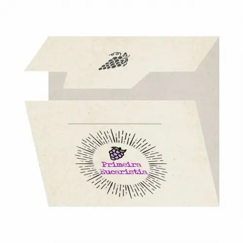 Cartão personalizado 1ª Eucaristia + medalhinha