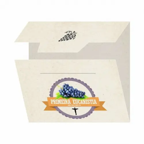 Cartão personalizado 1ª Eucaristia + medalhinha