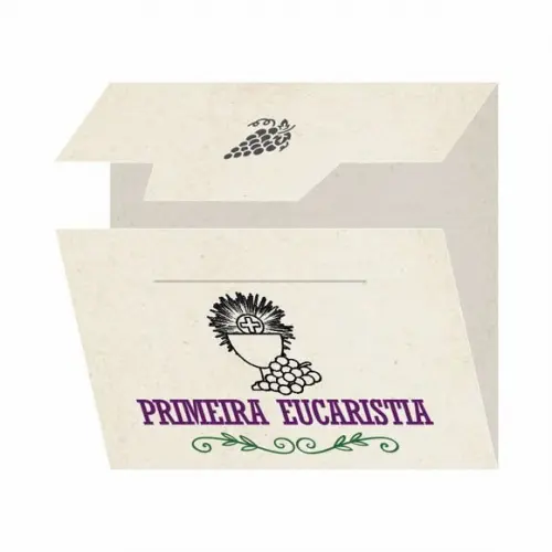 Cartão personalizado 1ª Eucaristia + medalhinha