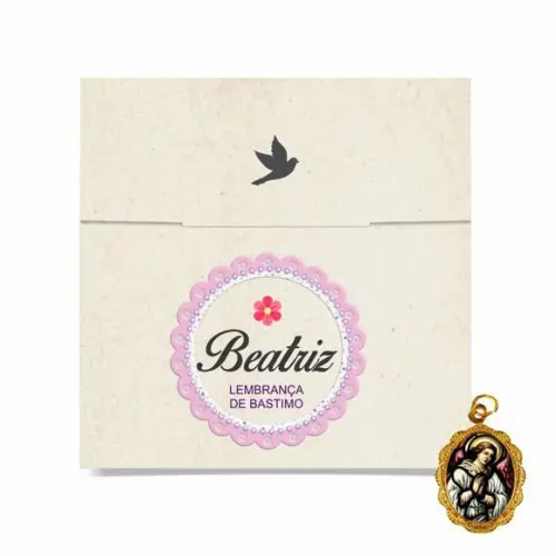 Cartão personalizado Batismo + medalhinha