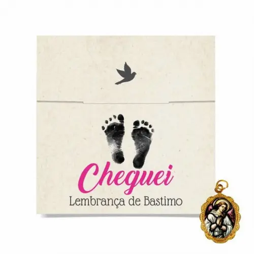 Cartão personalizado Batismo + medalhinha