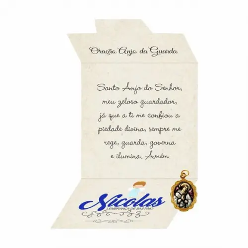Cartão personalizado Batismo + medalhinha
