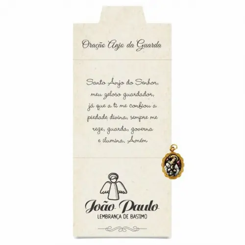 Cartão personalizado Batismo + medalhinha