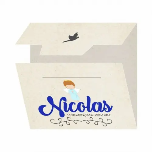 Cartão personalizado Batismo + medalhinha