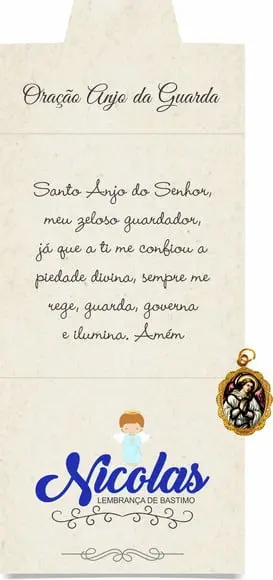 Cartão personalizado Batismo + medalhinha