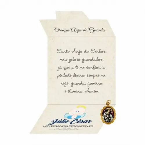 Cartão personalizado Batismo + medalhinha