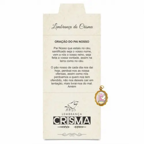Cartão personalizado Crisma + medalhinha