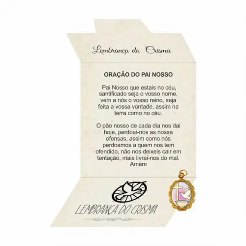 Cartão personalizado Crisma + medalhinha