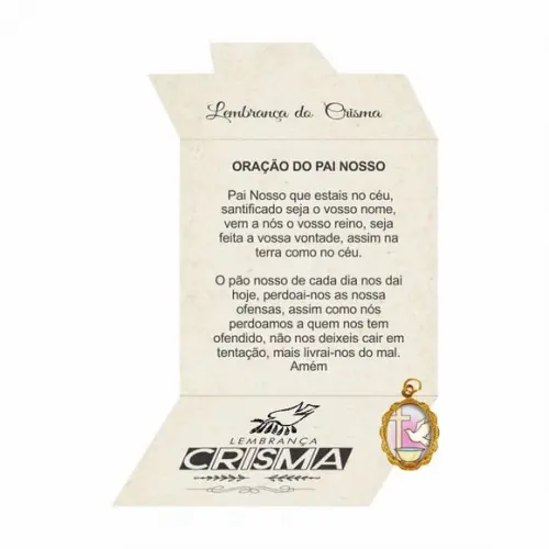 Cartão personalizado Crisma + medalhinha