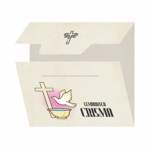 Cartão personalizado Crisma + medalhinha