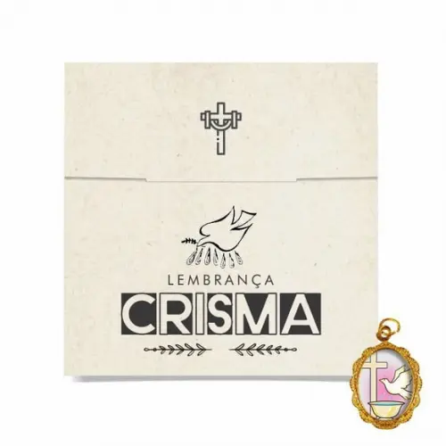 Cartão personalizado Crisma + medalhinha