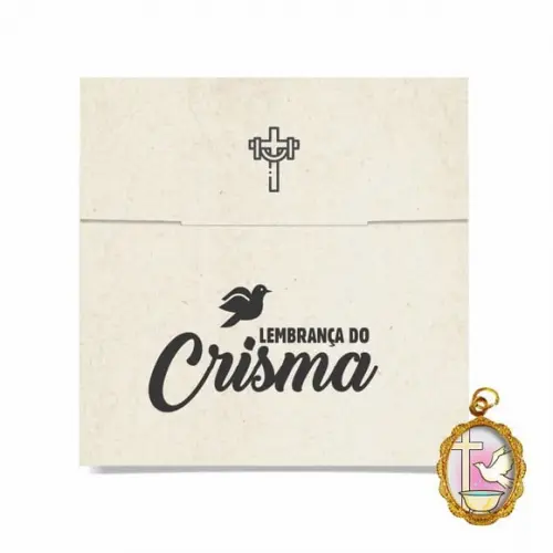 Cartão personalizado Crisma + medalhinha