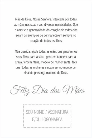 Cartão Personalizado Dia das Mães