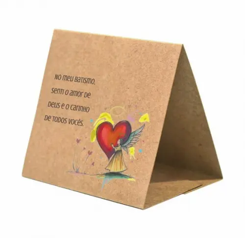 Cartão Prisma Batismo Pers. c/ Aplique Mandala Div Esp Santo